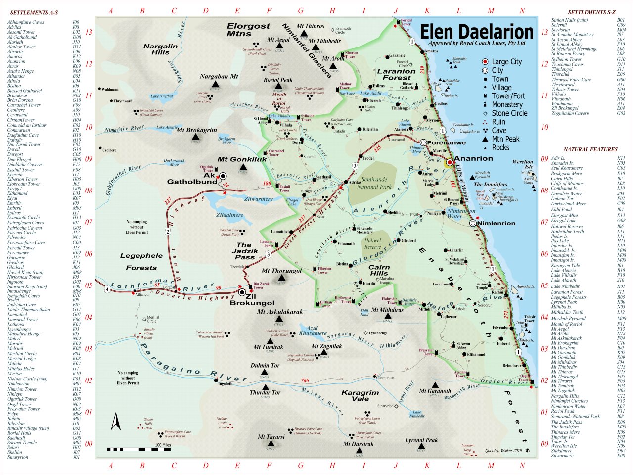 Nibirum Map: Elen Daelarion - Modern Political by Quenten Walker